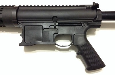 Polymer80 WarrHogg 308 AR-10 style 80% lower receiver attached left